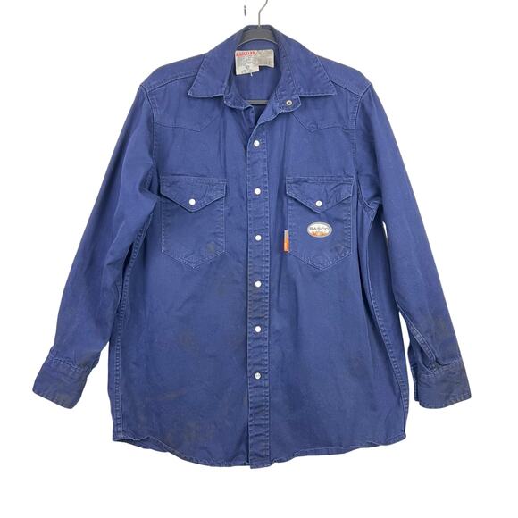 Rasco Other - Rasco L FR Fire Resistant Light Snap Up Navy Men's Utility Work Wear NR755 CAT2